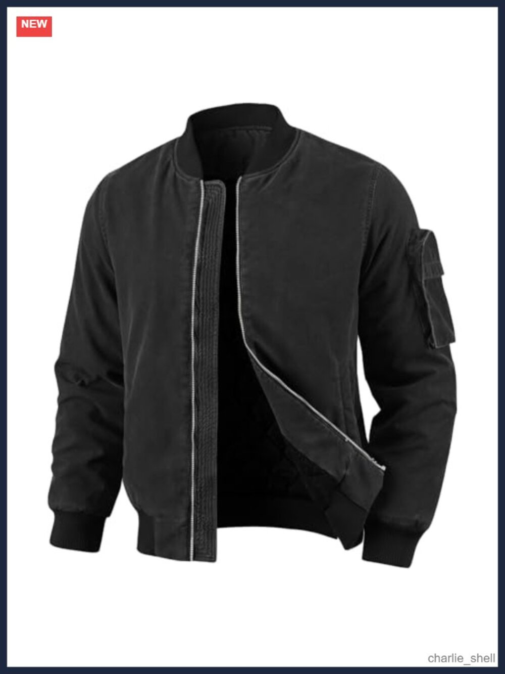 Mens Quilted Bomber Jacket Warm Padded Military Flight Coat Fall Winter